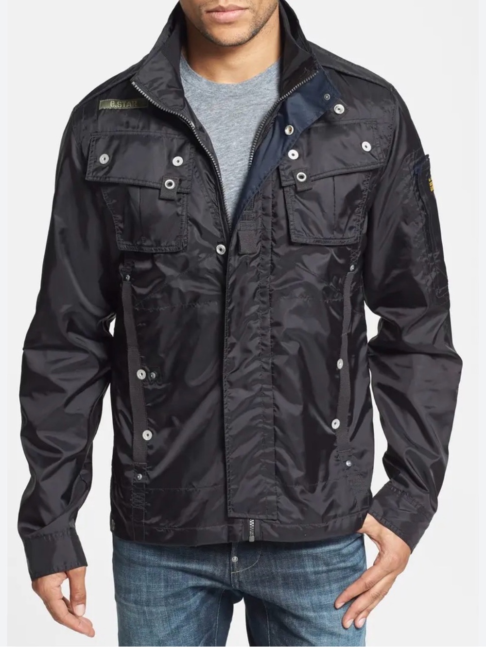 G-Star Black Military Field Jacket with Utility Pockets